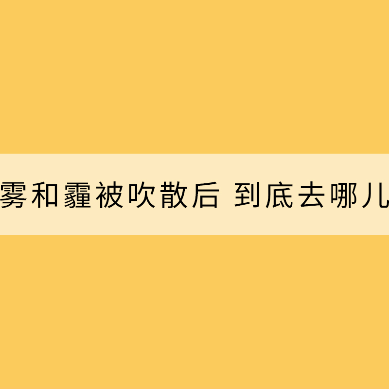 霧和霾被吹散后 到底去哪兒了？