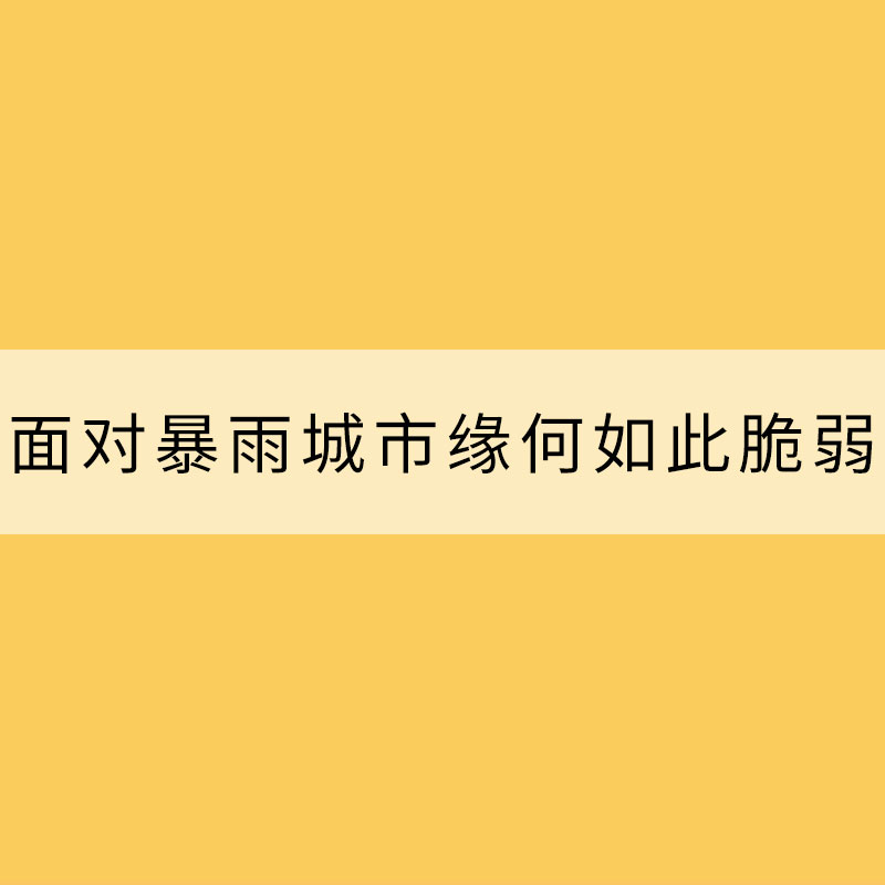 面對暴雨 城市緣何如此脆弱