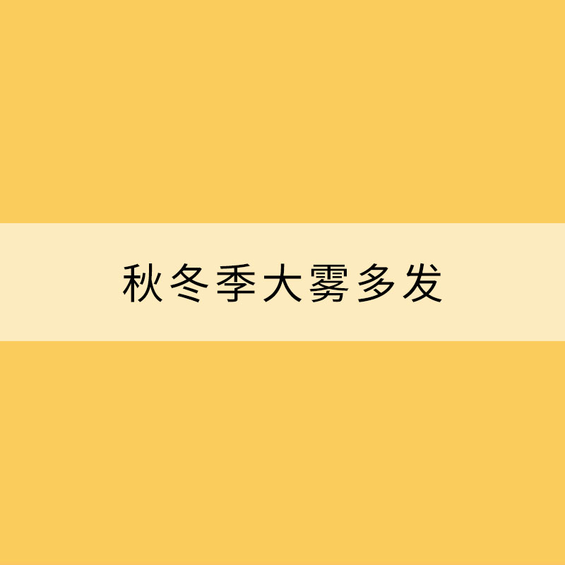 秋冬季大霧多發(fā) 這份防御指南請(qǐng)收好