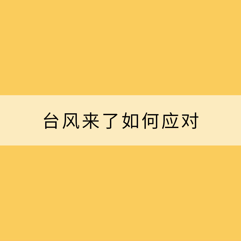 臺風來了如何應對？get防御自救指南助你安全避險