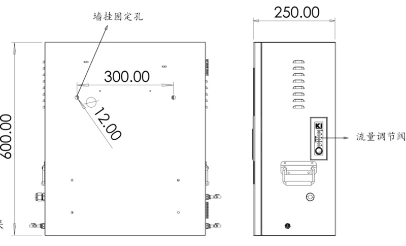 二次供水在線監測系統側視圖